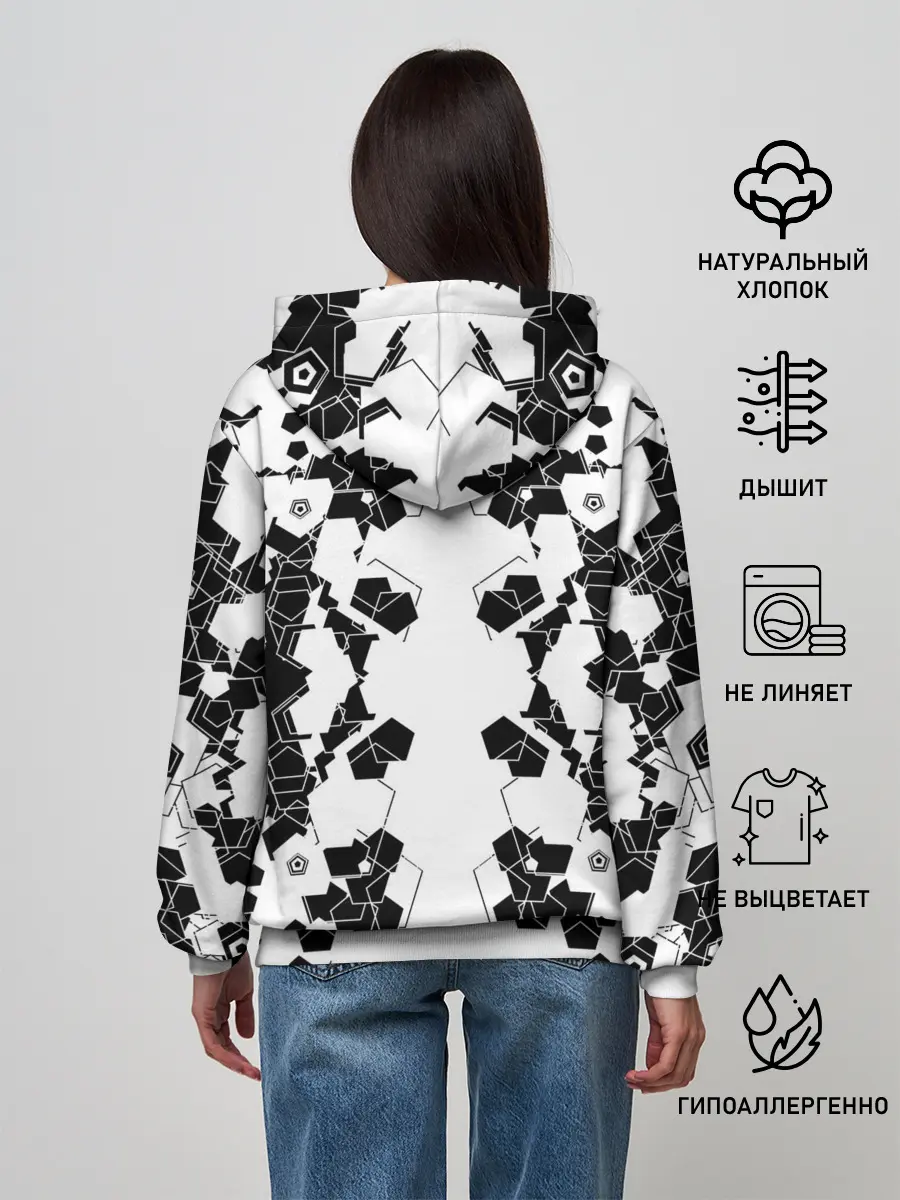Женское худи / пятиугольники абстракция