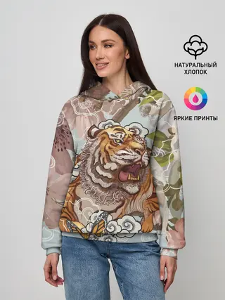 Женское худи / Тигр в облаках