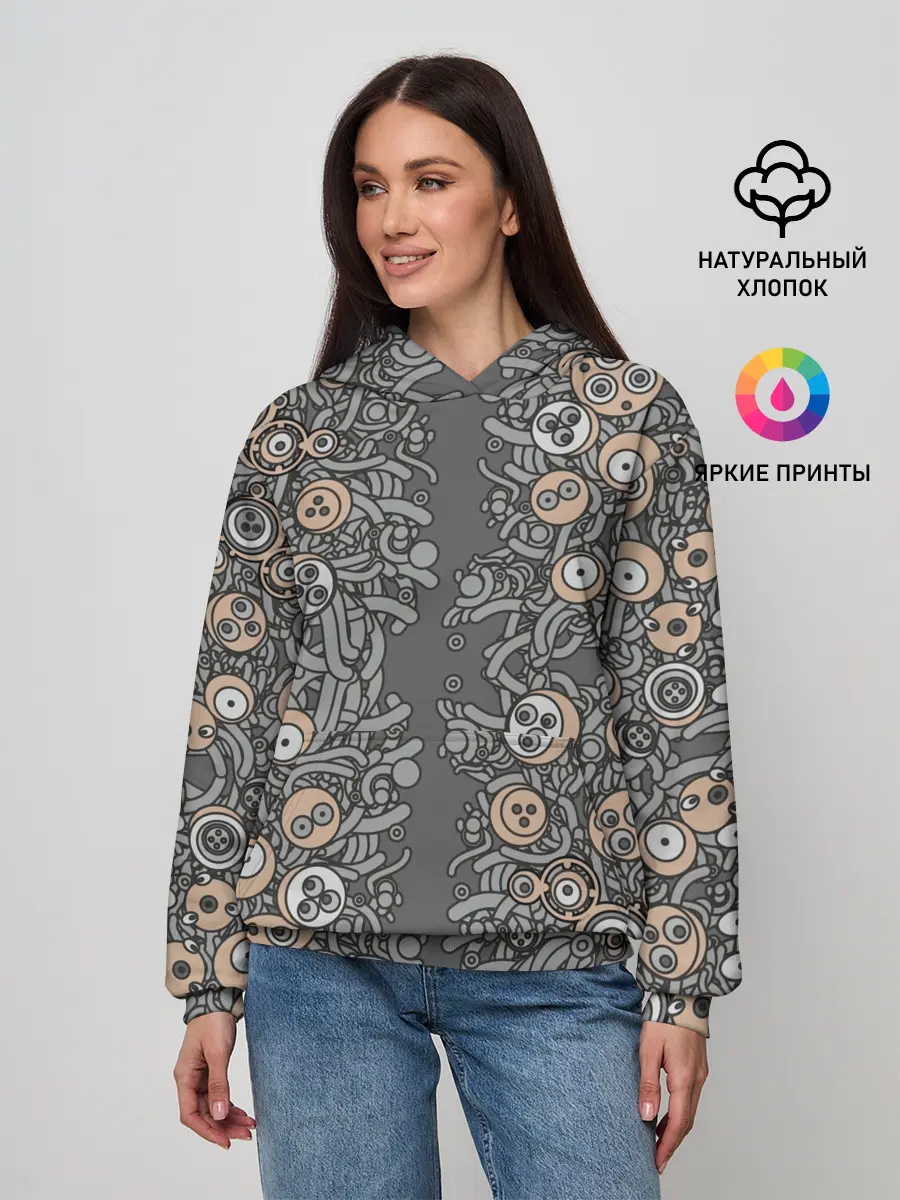 Женское худи / психоделика киберпанк