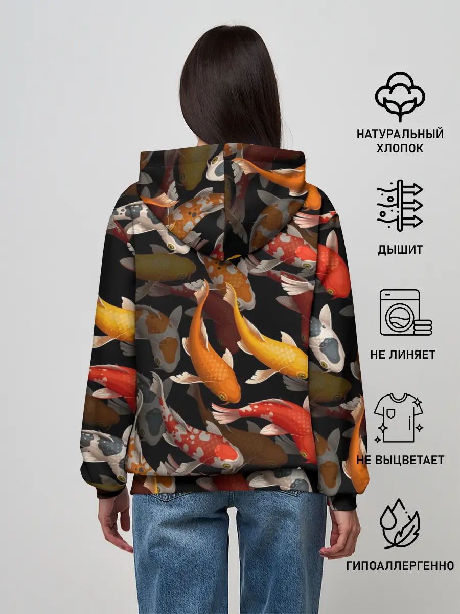 Женское худи / Карпы кои | Японские карпы