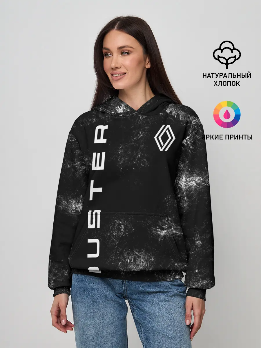 Женское худи / Renault Duster | черный уголь