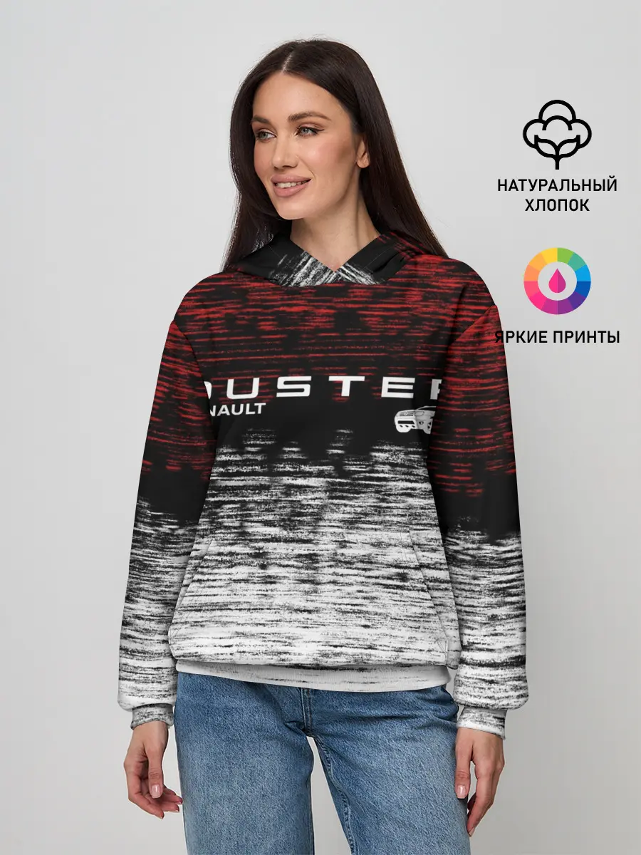Женское худи / Renault Duster | полосы гранж