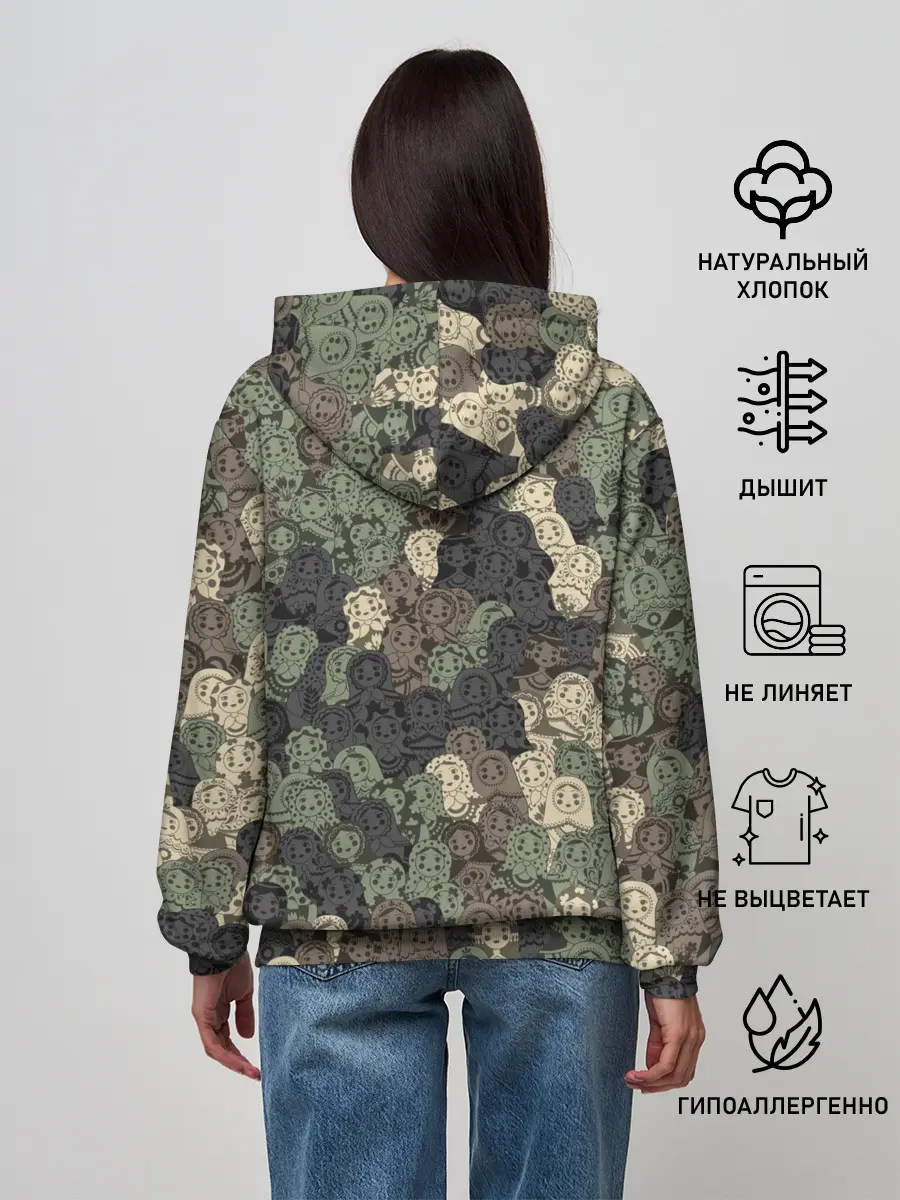 Женское худи / Камуфляж из матрёшек