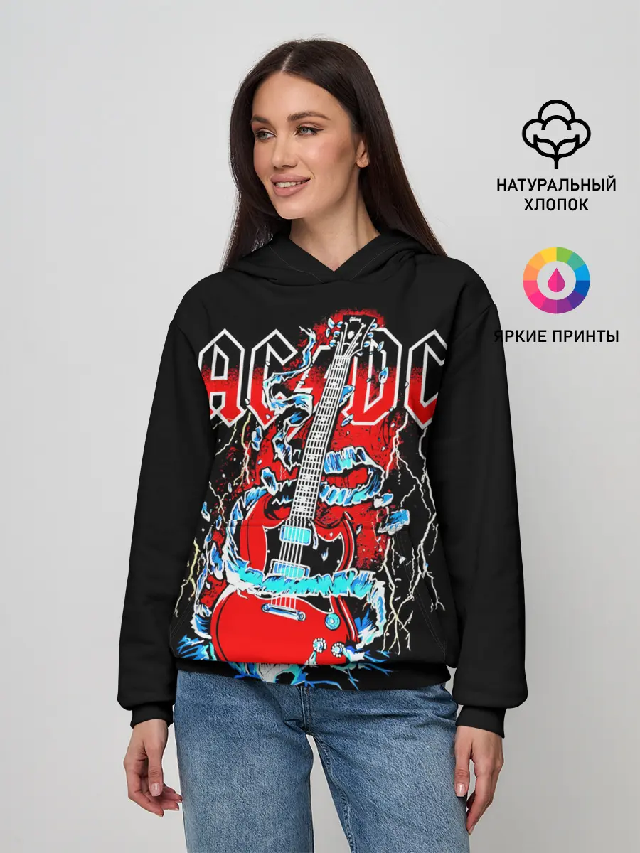 Женское худи / AC/DC гитара