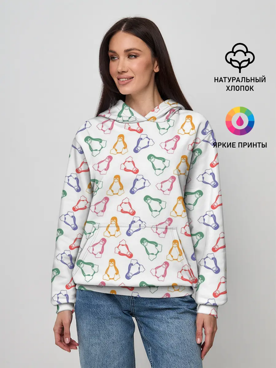 Женское худи / Linux Ядро Пингвин