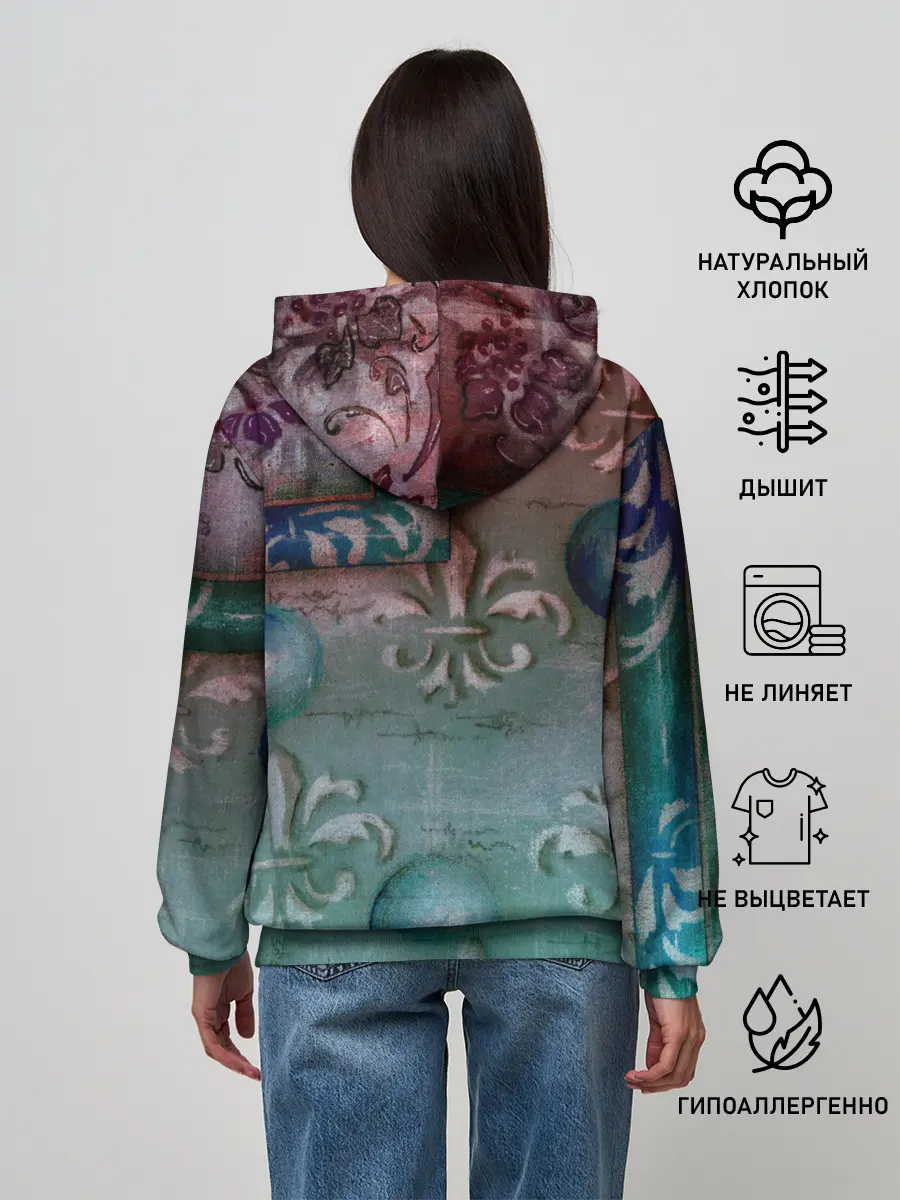 Женское худи / Объемная абстракция - Флер-де-лис