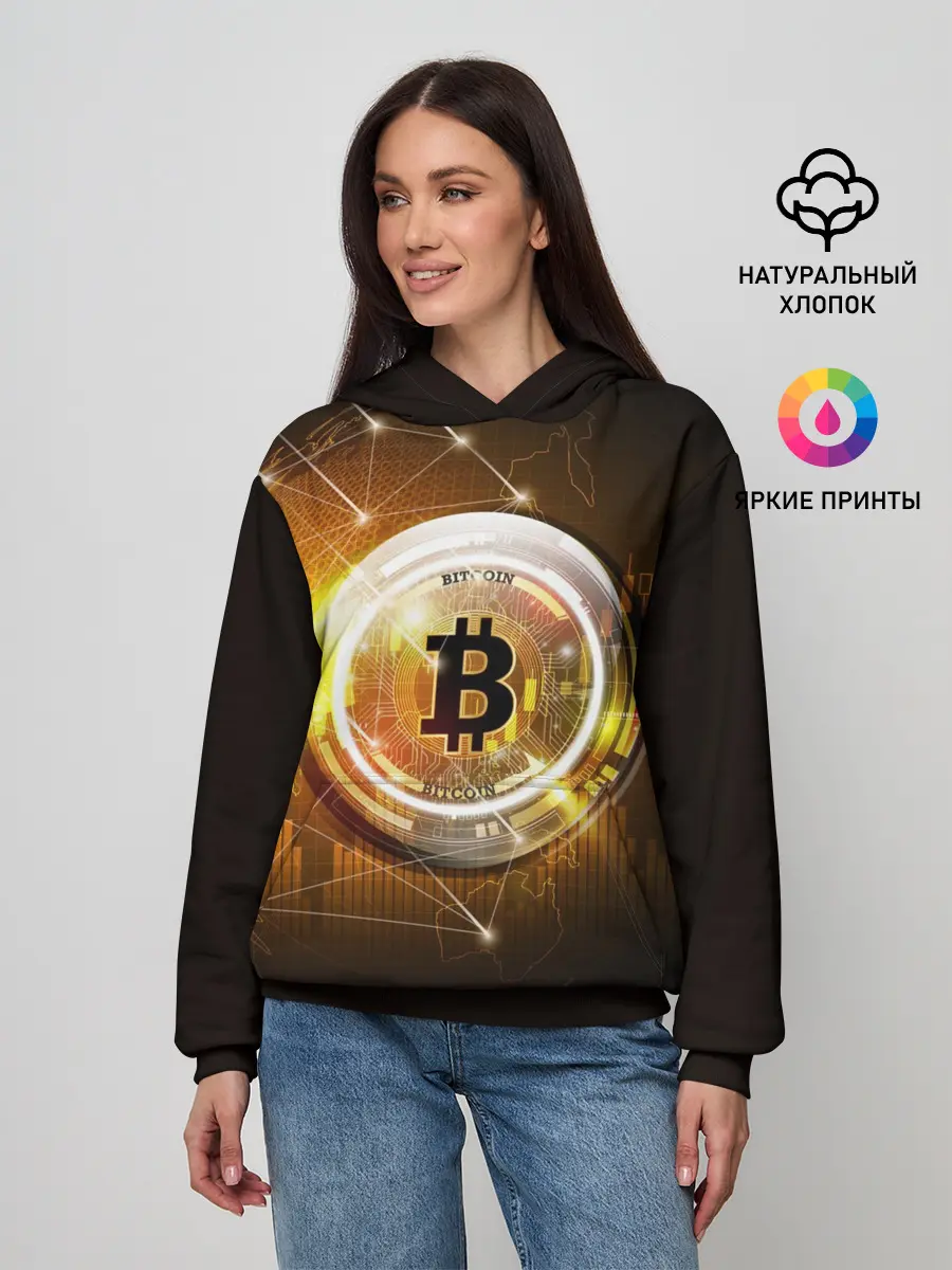 Женское худи / КРИПТОВАЛЮТА БИТКОИН