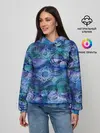 Женское худи / Абстракция - акварельный узор