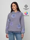 Женское худи / Голубые камелии на сером