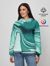 Женское худи / красочный зелёный развод