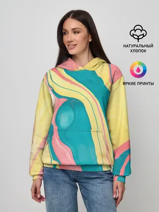 Женское худи / осенний красочный развод