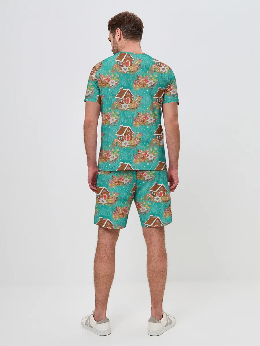 Мужской костюм с шортами / Рождественские пряники паттерн
