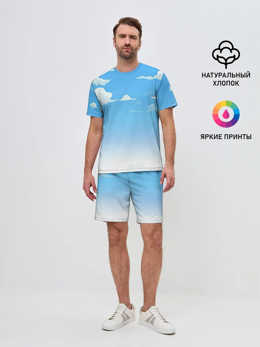 Мужской костюм с шортами / Летнее небо