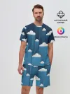 Мужской костюм с шортами / Облака в очереди