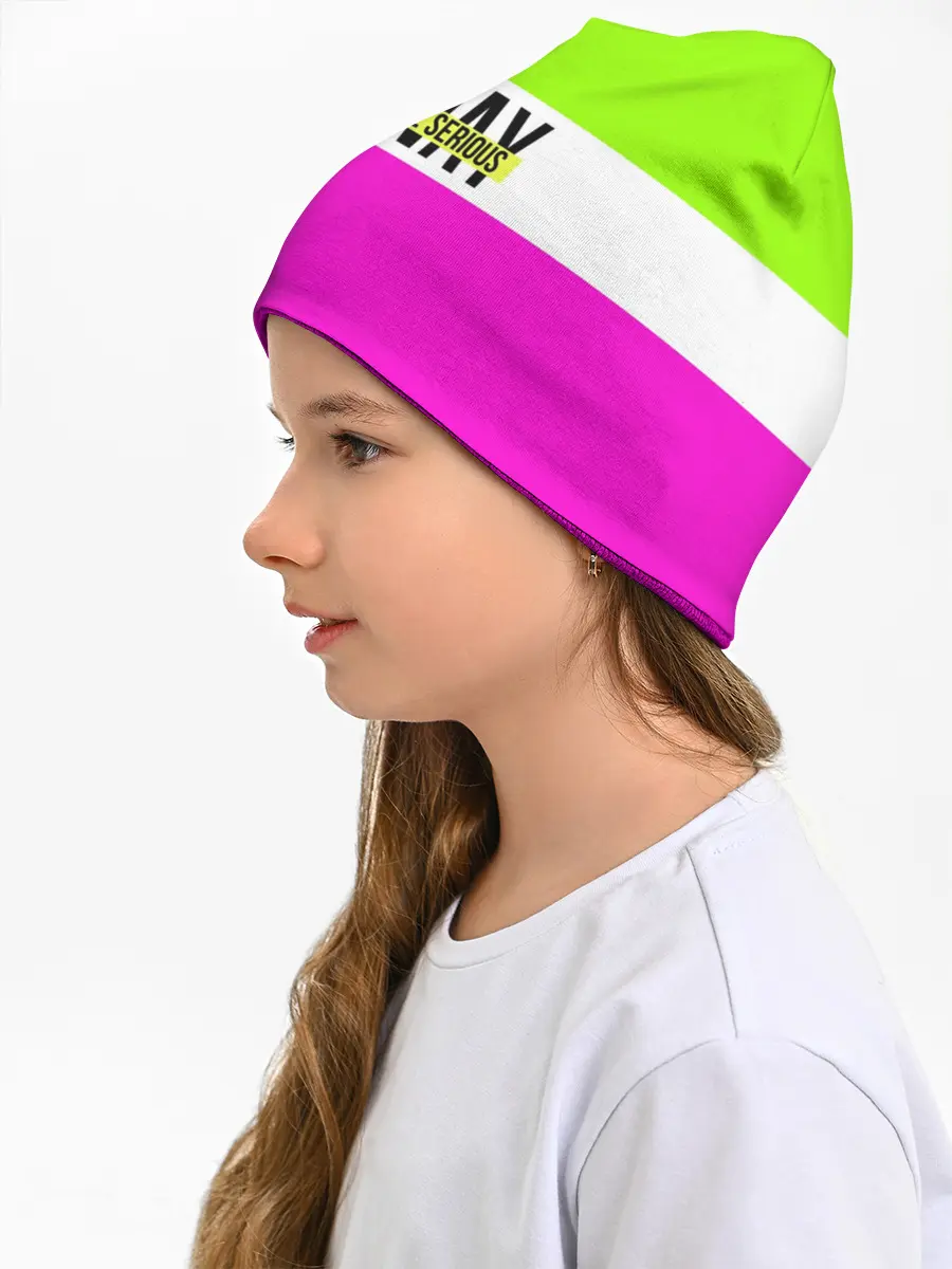 Детская шапка / Serious зелено-розовый