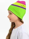 Детская шапка / Цветные треугольники_ салатовы