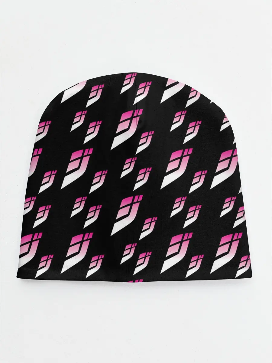 Детская шапка / Джоджо паттерн розовые лого