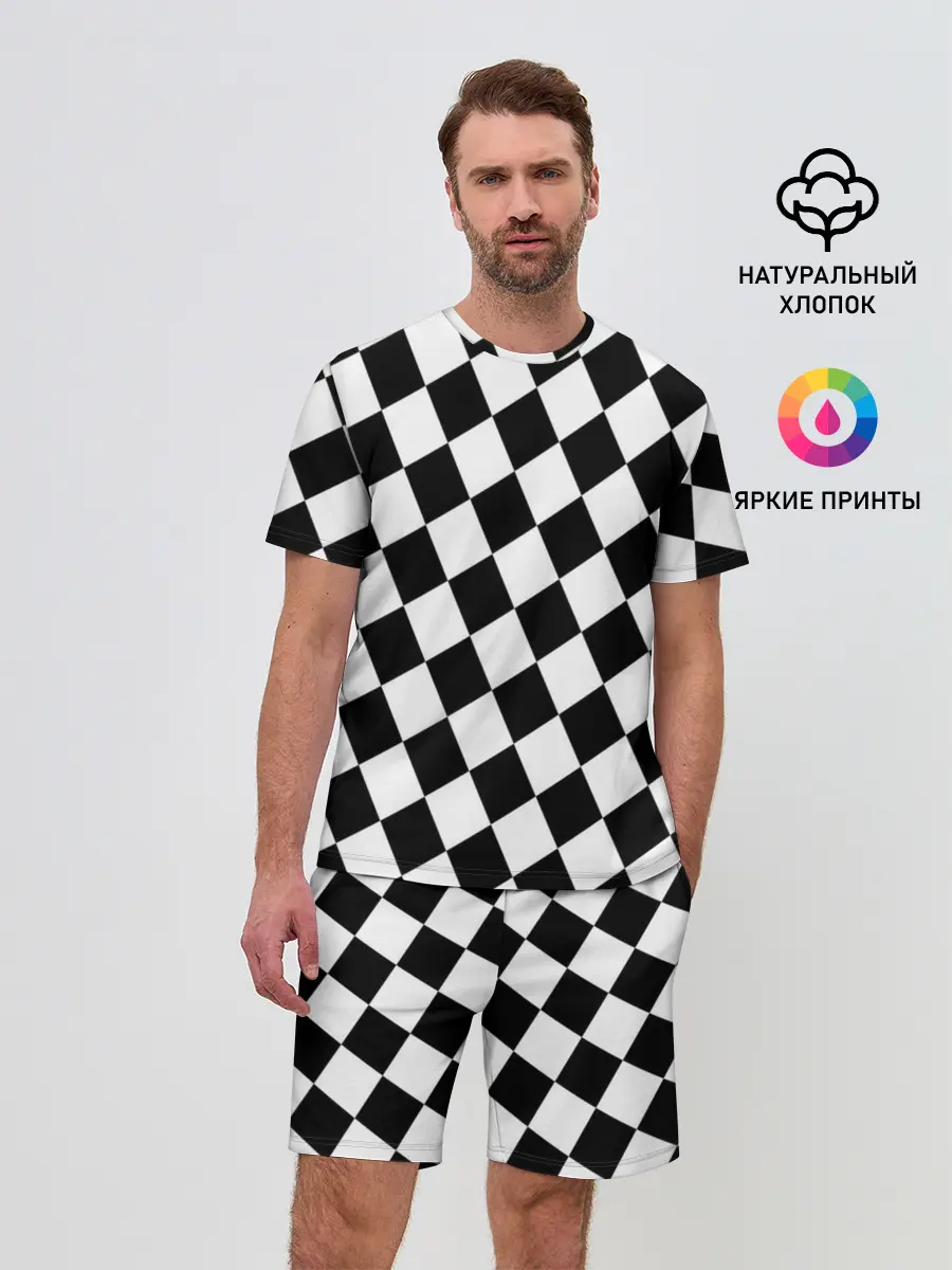 Мужской костюм с шортами / Клетки