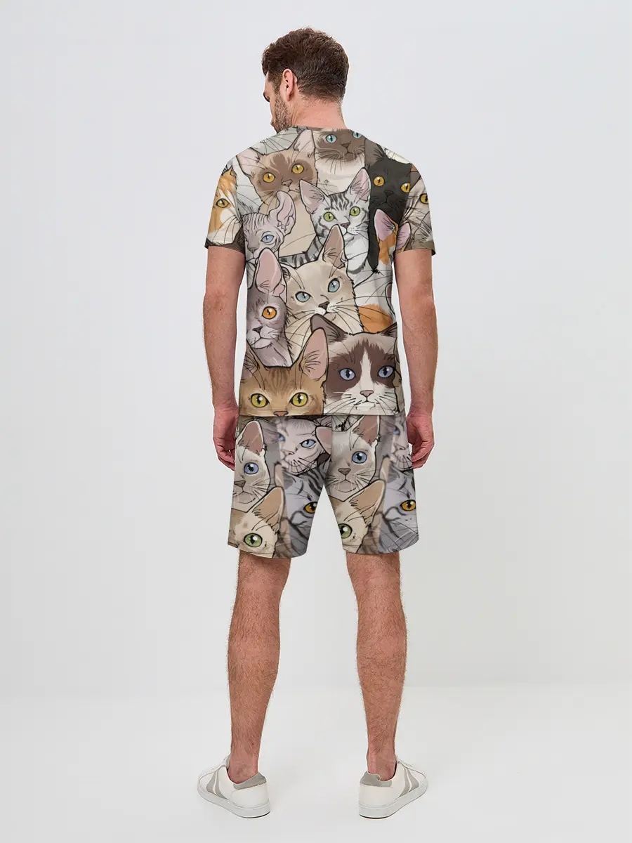 Мужской костюм с шортами / Котики