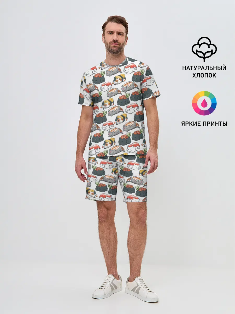 Мужской костюм с шортами / Котики | Суши