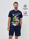 Мужской костюм с шортами / Рождественская Панда