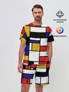 Мужской костюм с шортами / Color blocking
