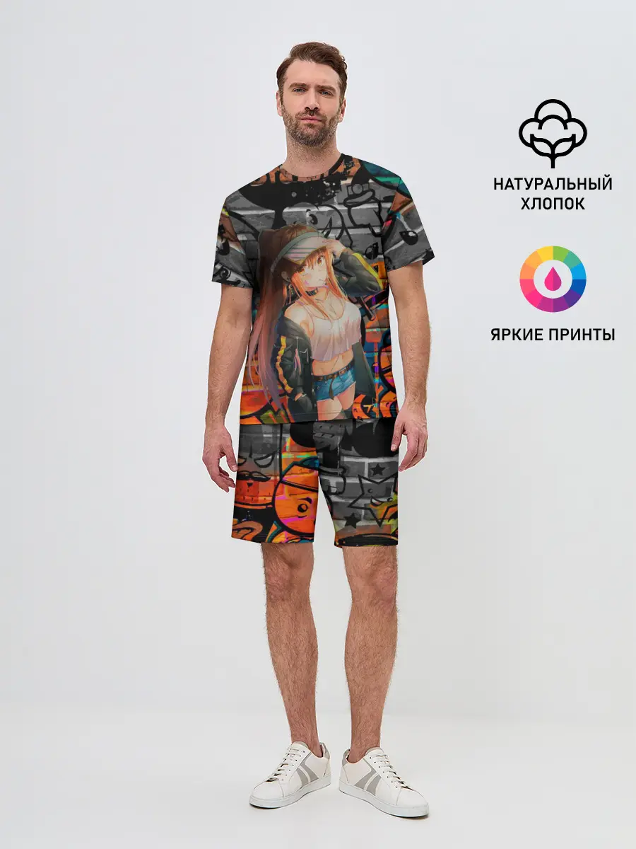 Мужской костюм с шортами / Anime Girl with Graffiti