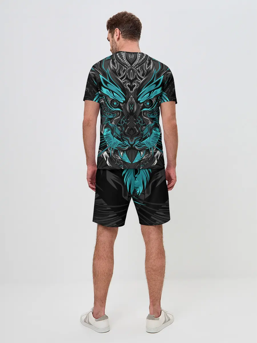 Мужской костюм с шортами / Абстракция тигр