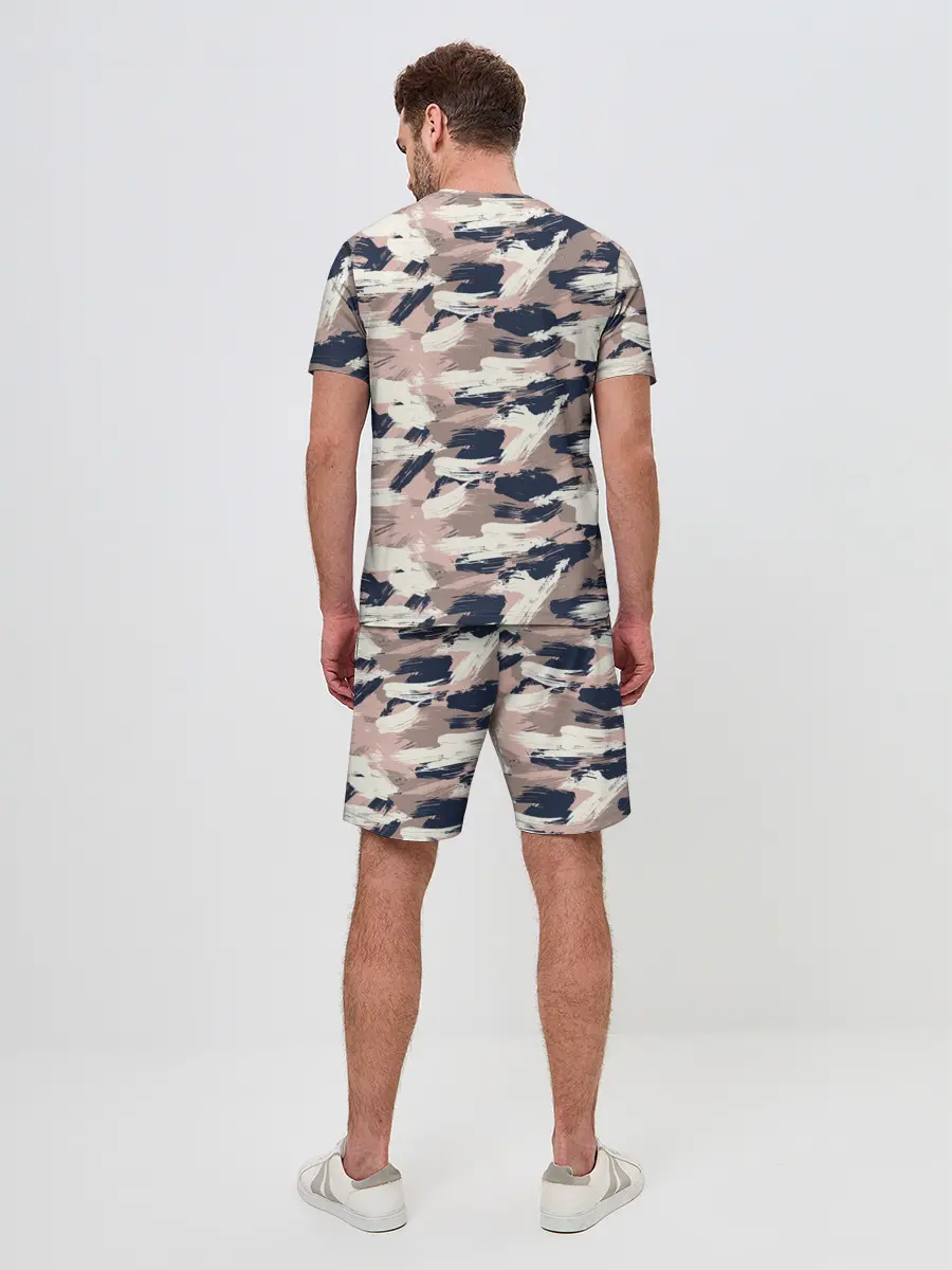 Мужской костюм с шортами / Кремовый камуфляж
