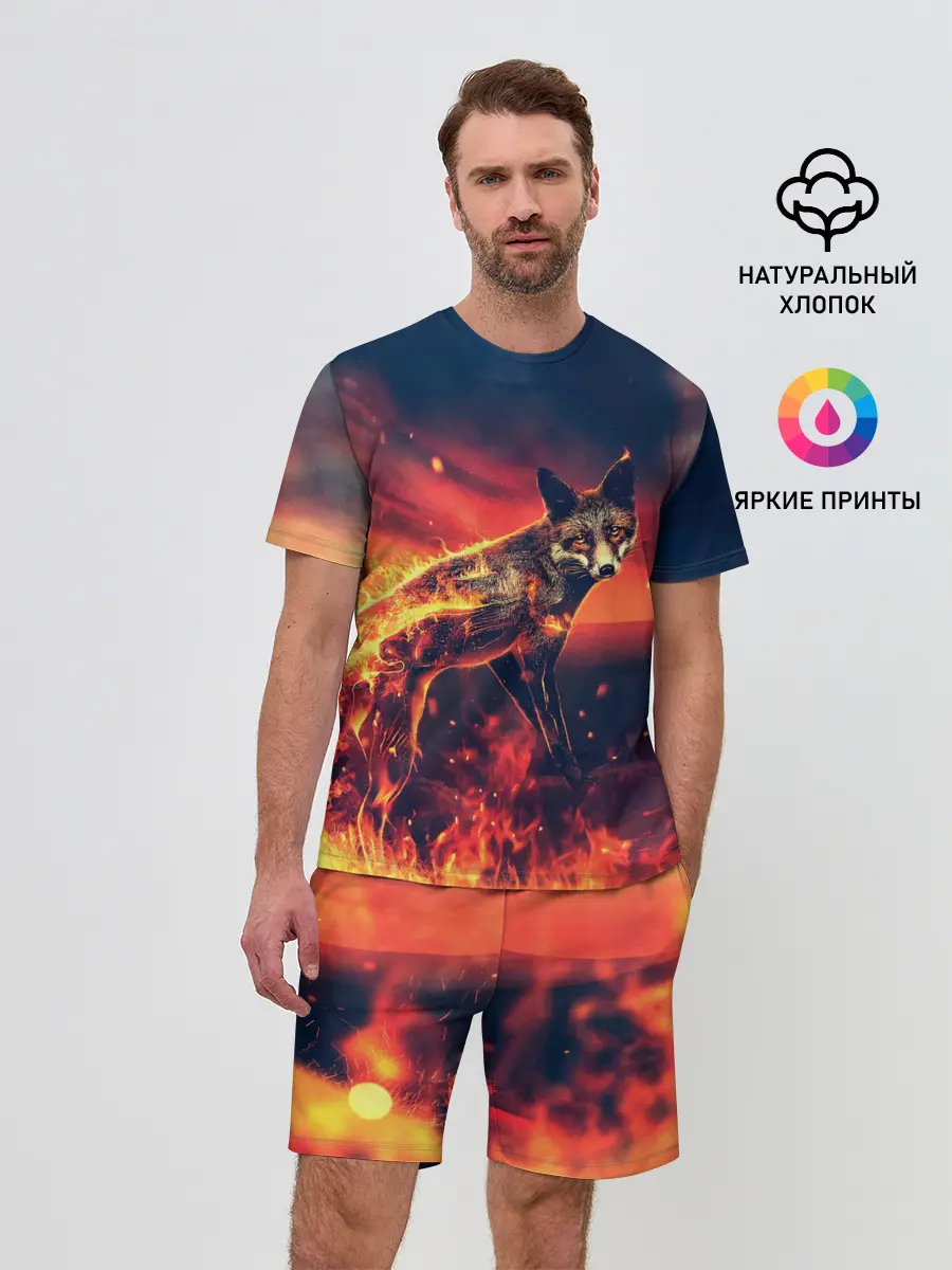 Мужской костюм с шортами / Огненная лиса