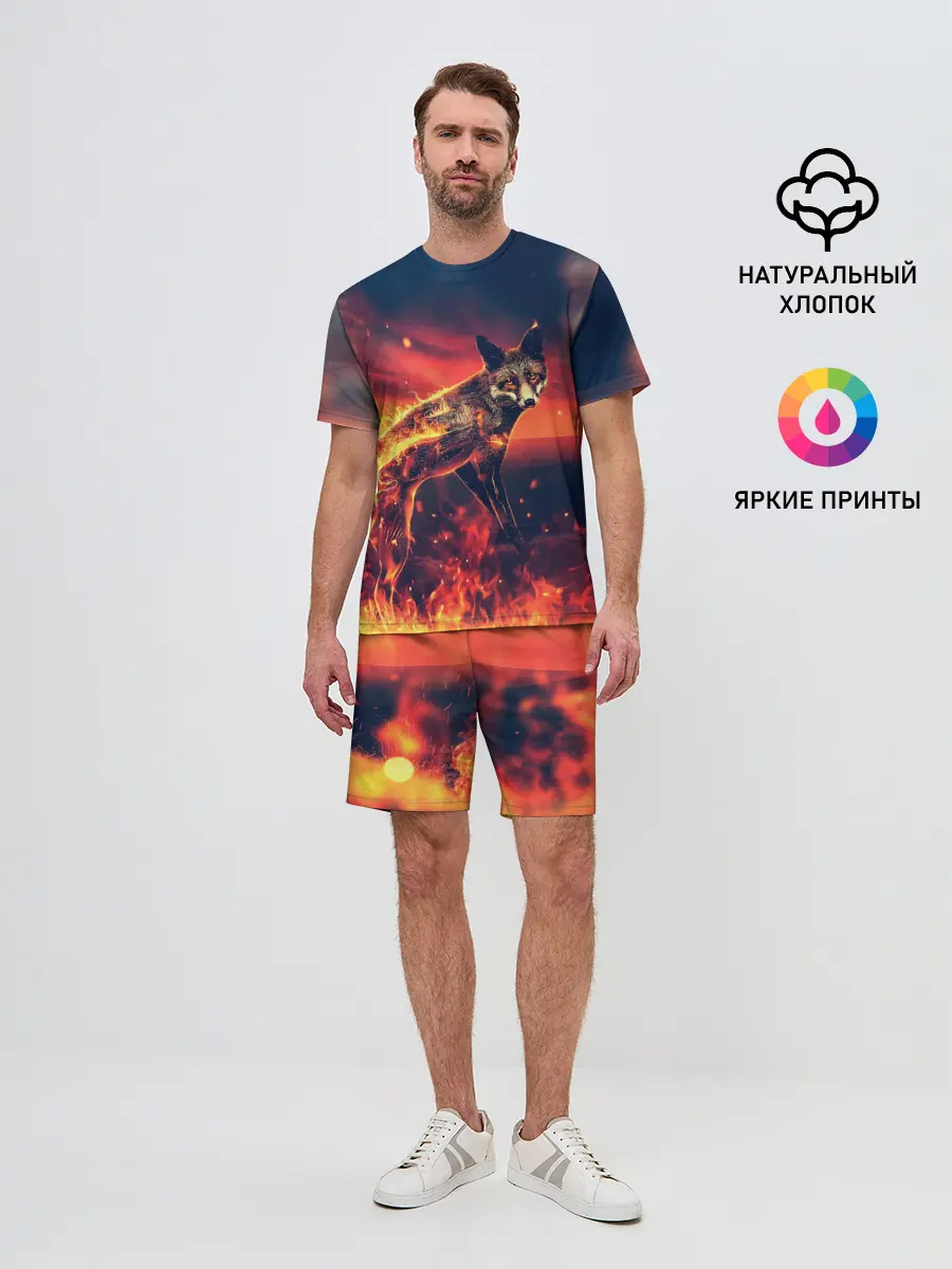 Мужской костюм с шортами / Огненная лиса