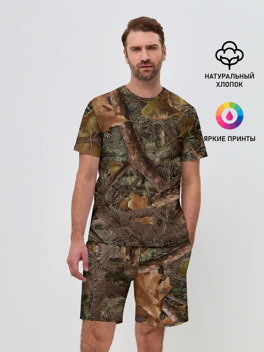 Мужской костюм с шортами / Охотничий камуфляж