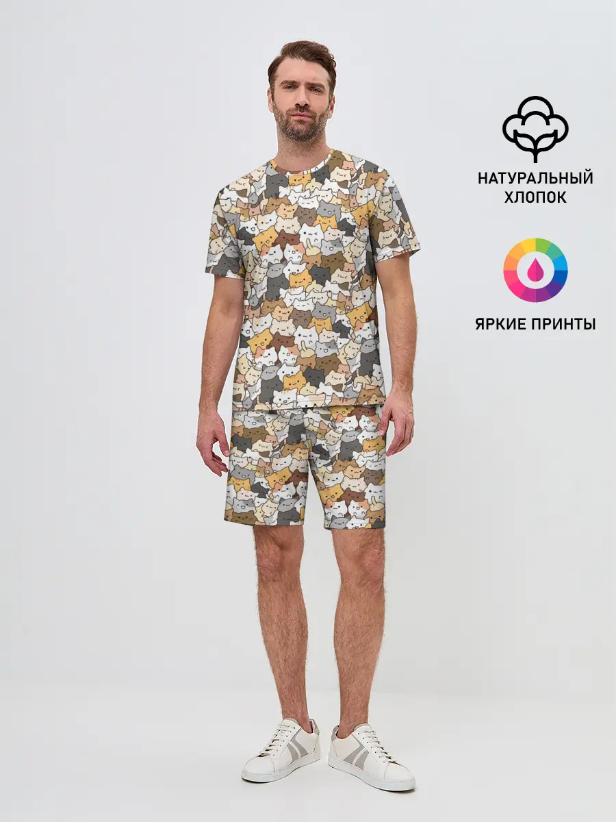 Мужской костюм с шортами / Котики муркотики