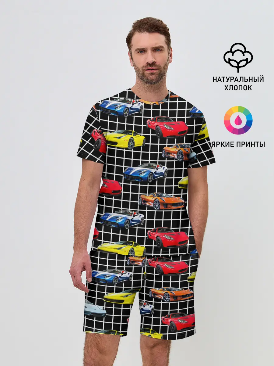 Мужской костюм с шортами / Гоночные тачки