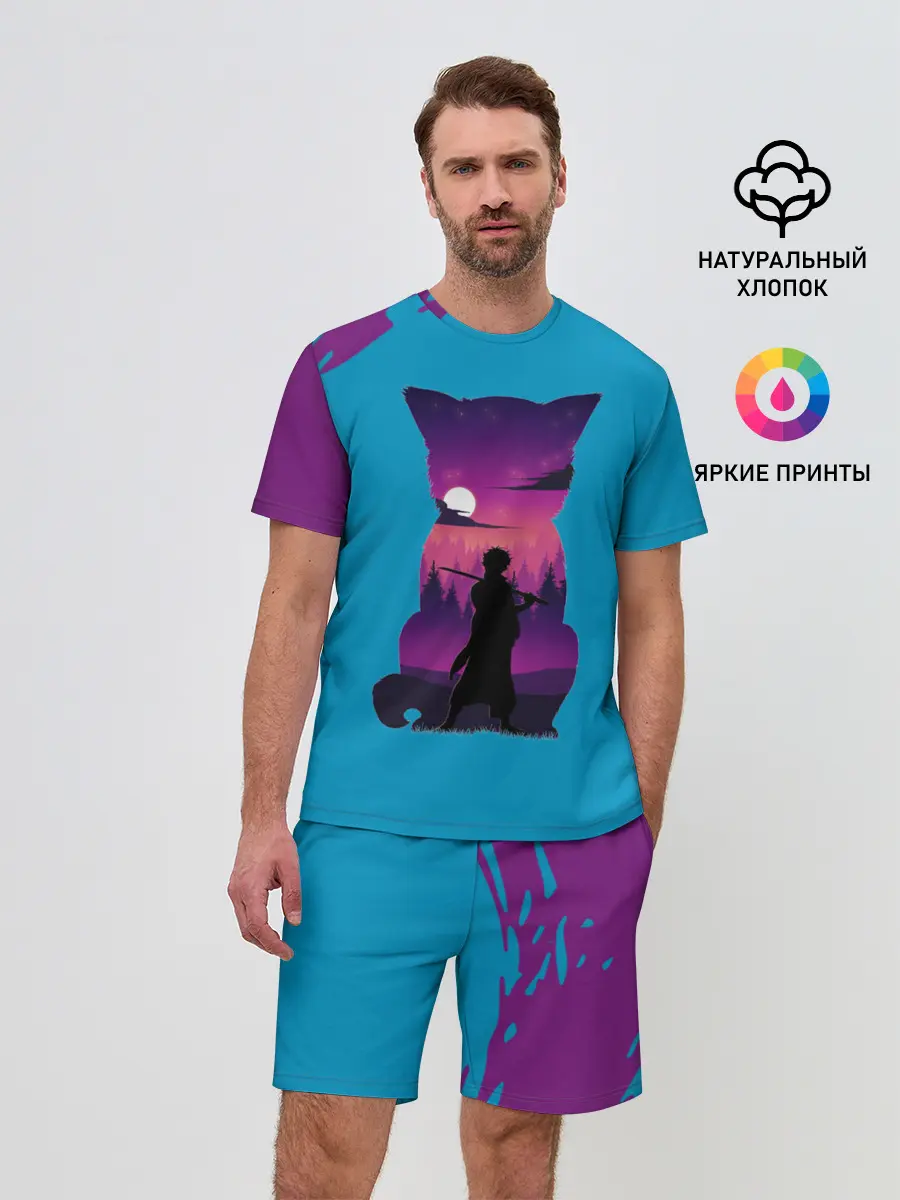 Мужской костюм с шортами / Гинтоки кот