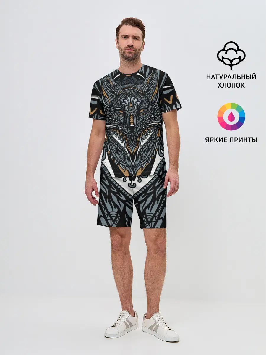 Мужской костюм с шортами / Рисунок лиса