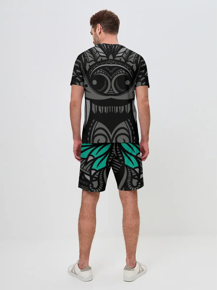 Мужской костюм с шортами / Рисунок волк