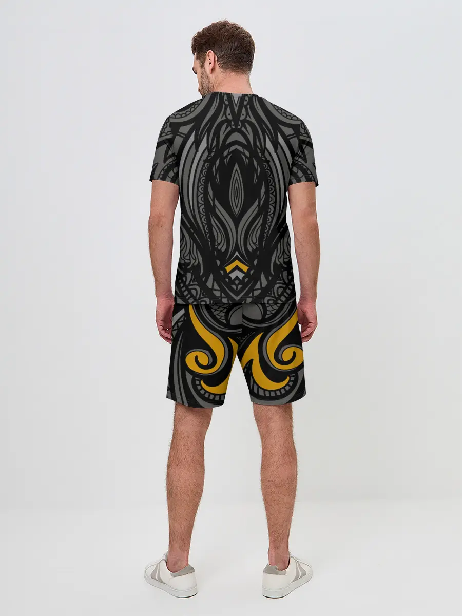 Мужской костюм с шортами / Рисунок сова