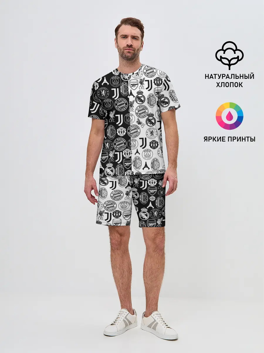 Мужской костюм с шортами / ЛОГОТИПЫ ФУТБОЛЬНЫХ КОМАНД