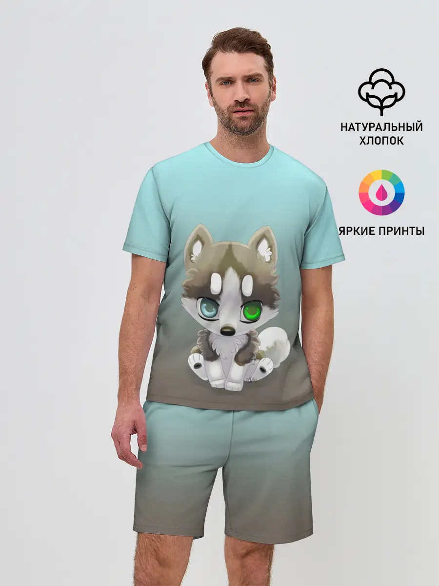 Мужской костюм с шортами / Малыш хаски