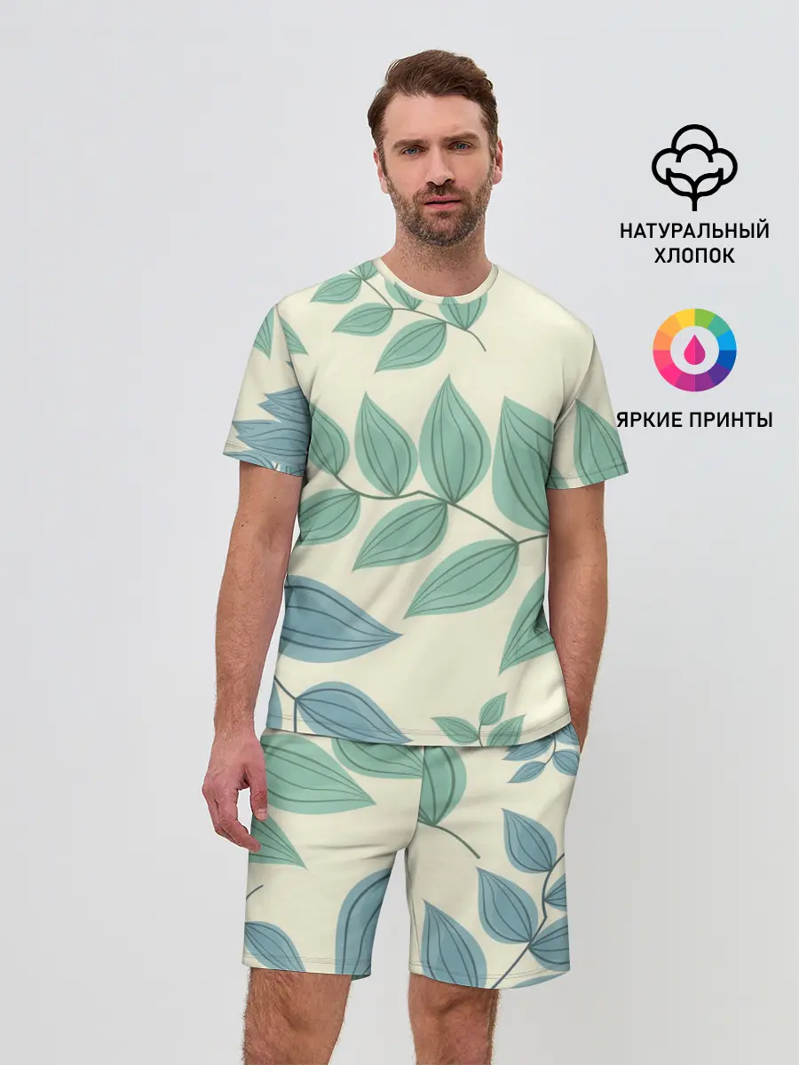 Мужской костюм с шортами / Цветы