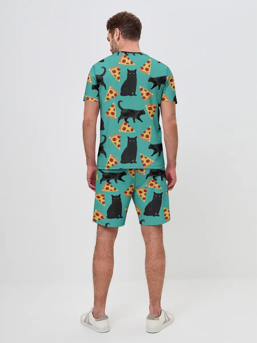 Мужской костюм с шортами / Котики и Пиццы