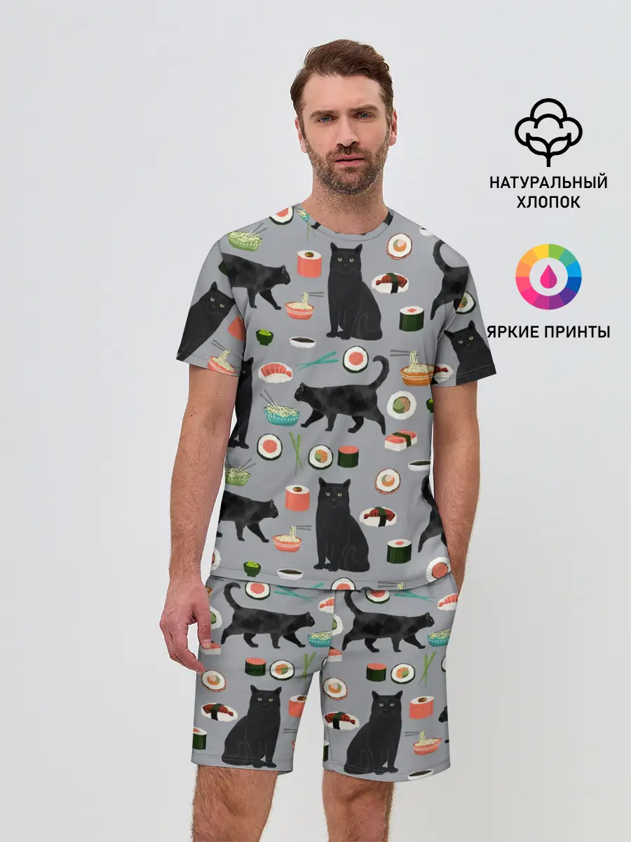 Мужской костюм с шортами / Котики и Суши
