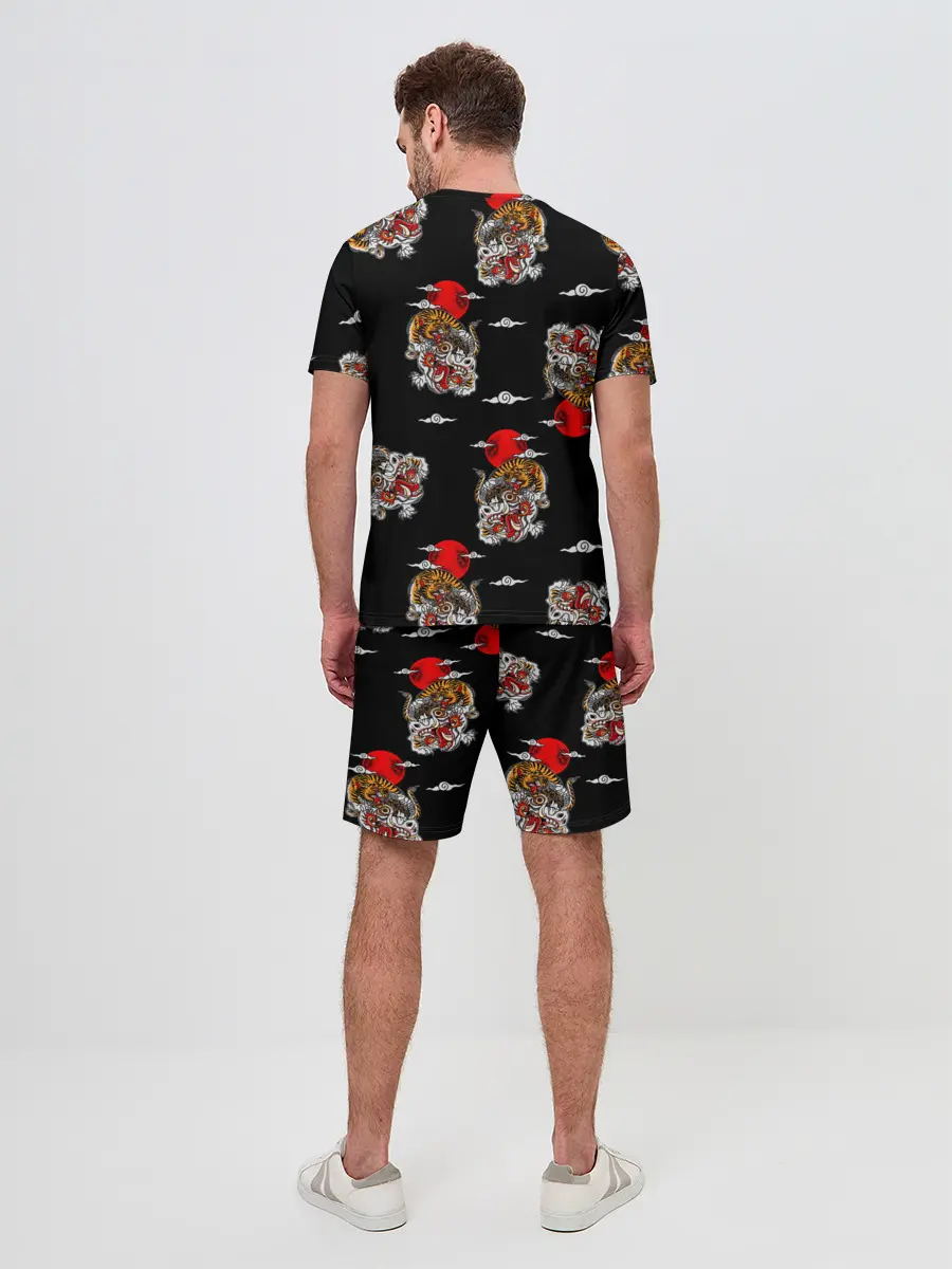 Мужской костюм с шортами / Японский стиль - тигры