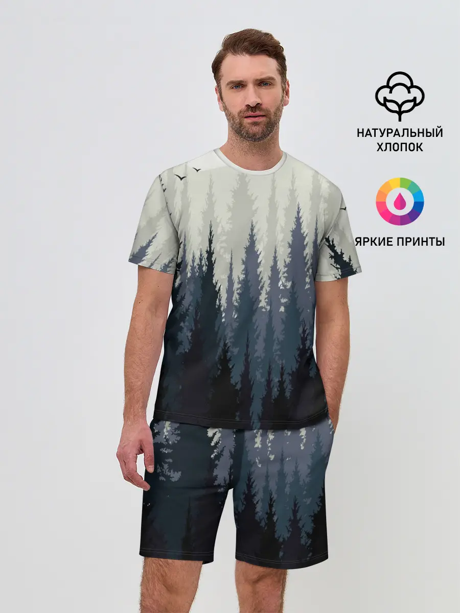 Мужской костюм с шортами / Лес