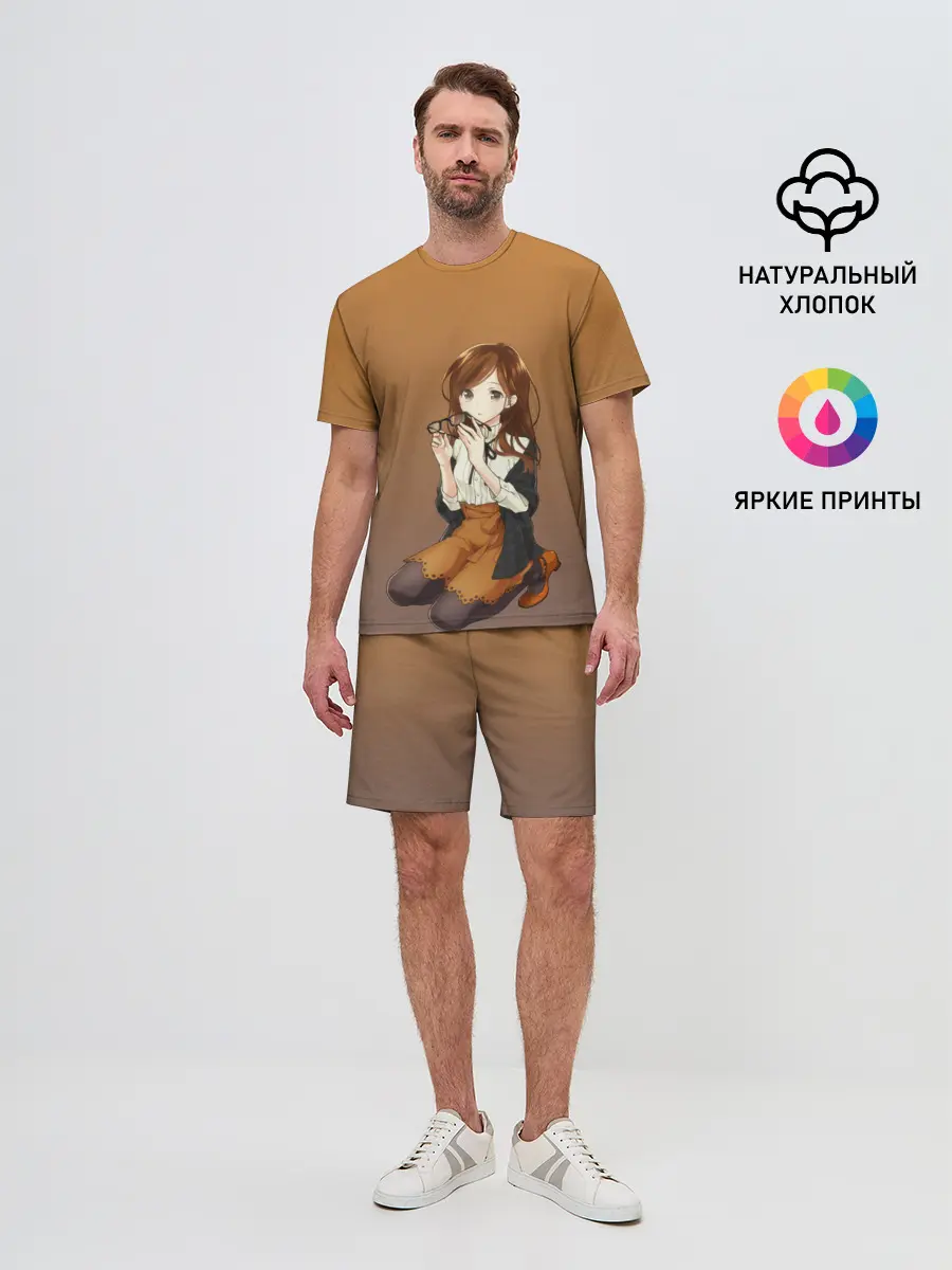 Мужской костюм с шортами / анимешная девочка очки офис