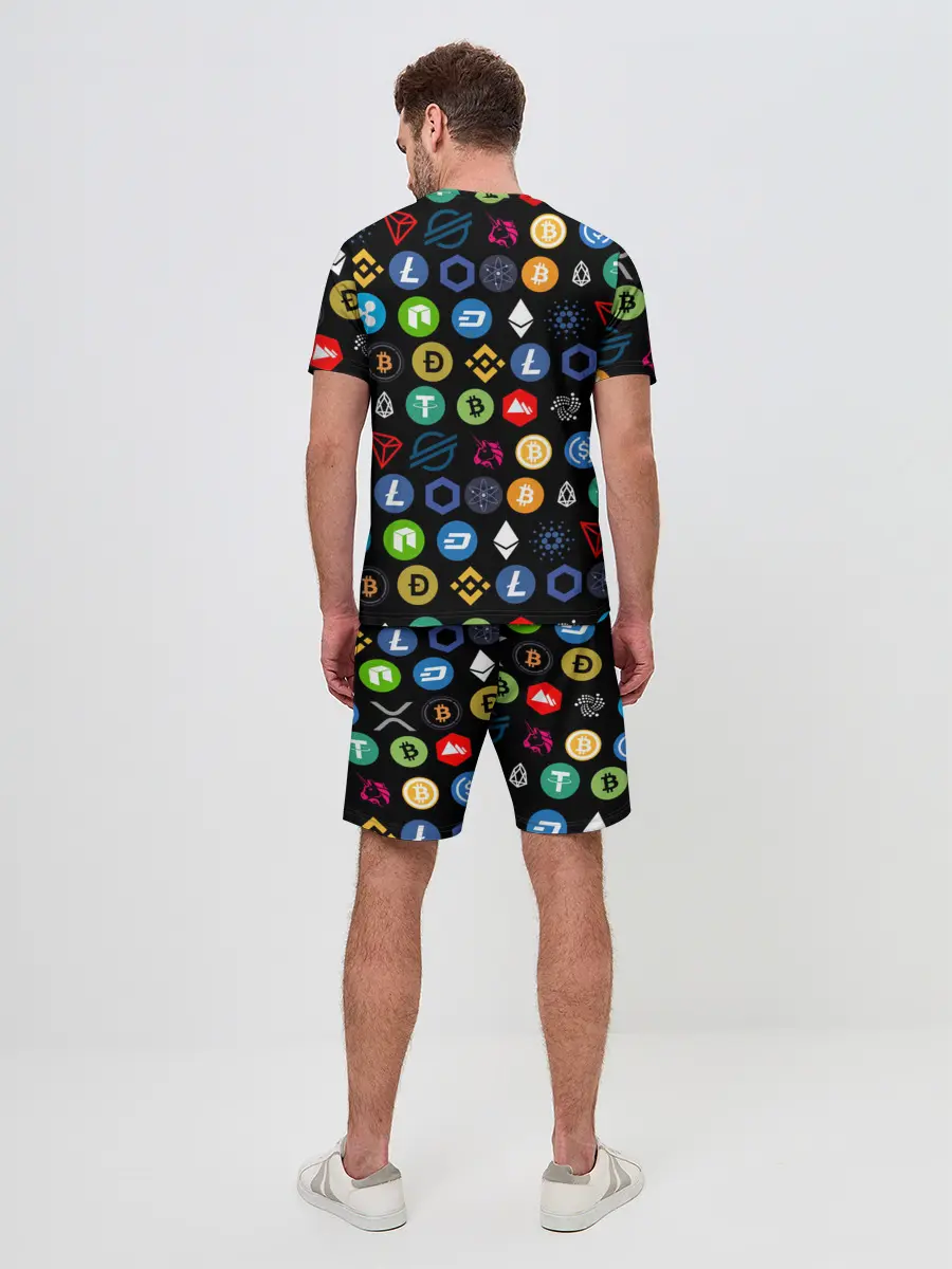 Мужской костюм с шортами / ЛОГОТИПЫ КРИПТОВАЛЮТ | CRYPTOCURRENCIES