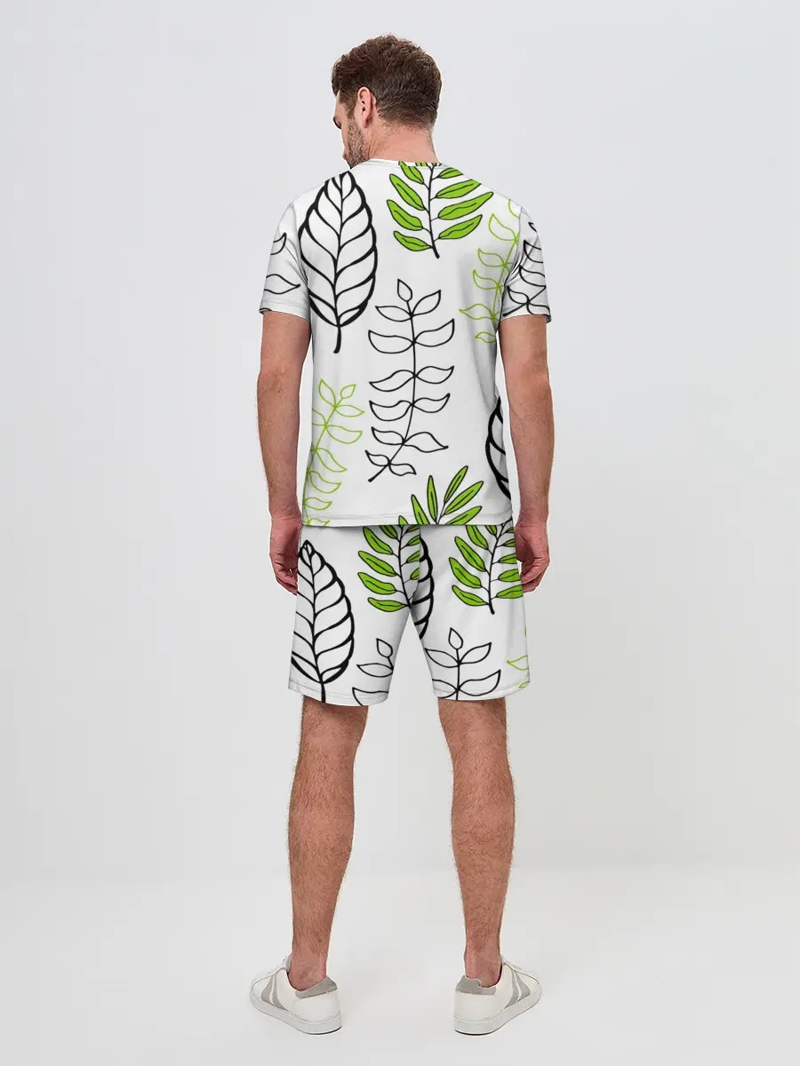 Мужской костюм с шортами / Листья