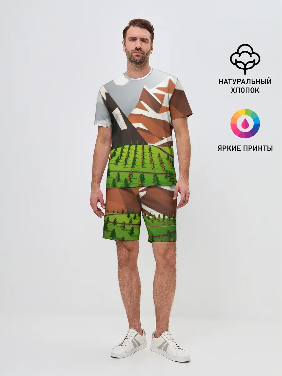 Мужской костюм с шортами / Горы