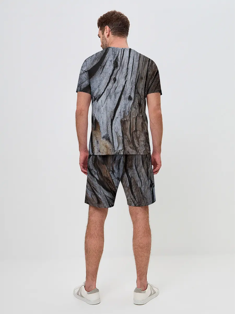 Мужской костюм с шортами / Древесная кора
